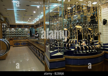 Jewellery shop in the Gold souq of Mutrah old Muscat Oman Stock Photo
