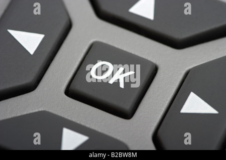 OK button on remote control Stock Photo