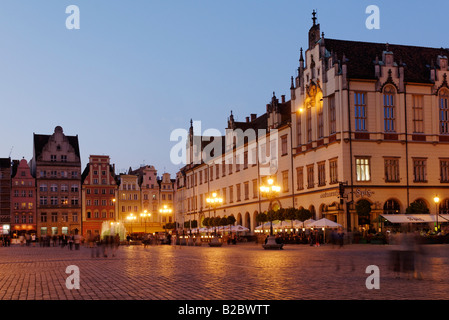 Market square, rynek of Wroclaw, Silesia, Poland, Europe Stock Photo
