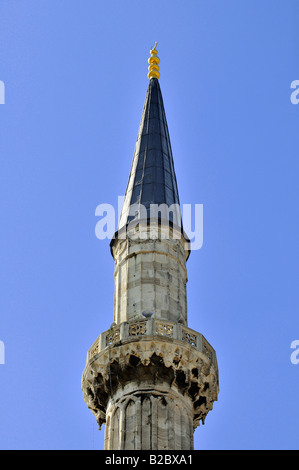 Minaret of the Hagia Sophia, Istanbul, Turkey Stock Photo