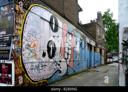 "Burning Candy" - "Sweet Toof"s mural on wall, London Stock Photo