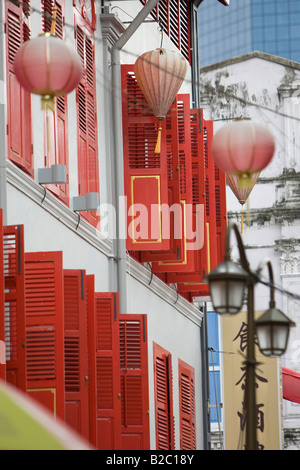 Shop fronts on Neil Road in Chinatown in the Chinese district of Singapore, Southeast Asia Stock Photo