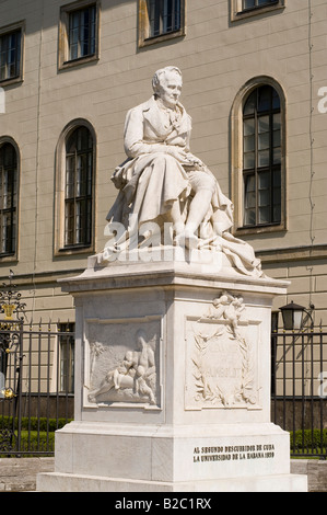 Statue of Alexander von Humboldt, Humboldt University, Berlin, Germany, Europe Stock Photo