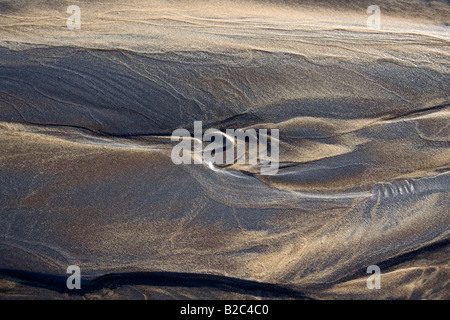 Patterns in the sand from flowing water, beach, Atlantic Stock Photo