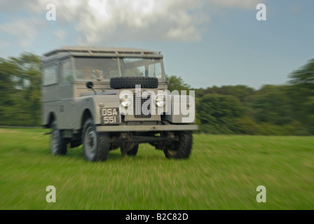 Very original historic 1950's Landrover Series 1 88in Station Wagon of the Dunsfold Collection driven by Philipp Bashall. Stock Photo