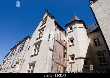 Houses in the old quarter of Chinon, France. Stock Photo