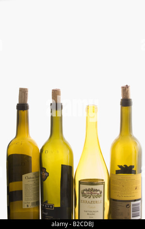 Selection of budget wine bottles Stock Photo
