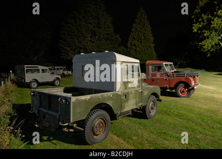 Four extremely original 1950's Land Rover Series Ones exhibited at the Dunsfold Collection 2006 open day. Dunsfold, UK, England. Stock Photo
