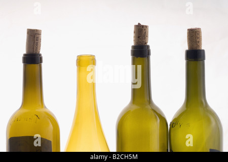 Selection of budget wine bottles Stock Photo