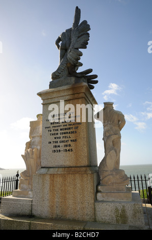 Rear of War Memorial to the Plymouth Division of the Royal Marines lost in the Great War of 1914 to 1918 on Plymouth Hoe England Stock Photo