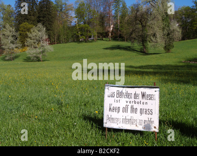Bad Ischl, emperor villa, lawn Stock Photo