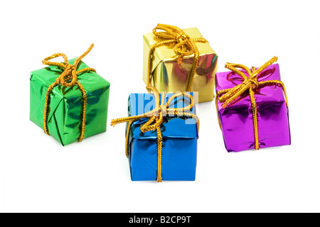 Four colorful gifts Stock Photo