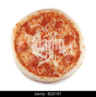 Pepperoni pizza isolated on white background Stock Photo