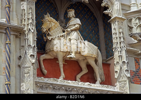 Statue of Louis XII at Chateau de Blois, France Stock Photo