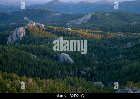 Black Hills from Little Devils Tower, Custer State Park and Black Hills National Forest, South Dakota Stock Photo