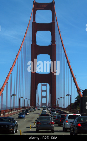 Traffic on San Francisco's Golden Gate Bridge Stock Photo