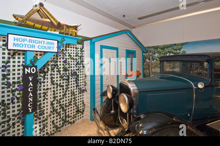 Texas Canyon Panhandle Plains Historical Museum old car motel exhibit Stock Photo