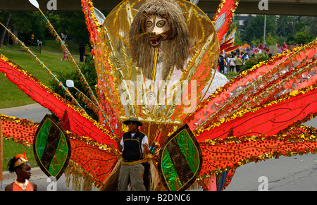 Large cat King of the Band float at the Junior Caribana children's carnival Parade in Toronto 2008 Stock Photo