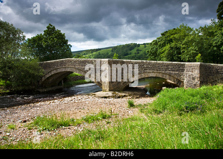 The Bridge over the River Wharfe Buckden Wharfedale Yorkshire Dales National Park Stock Photo