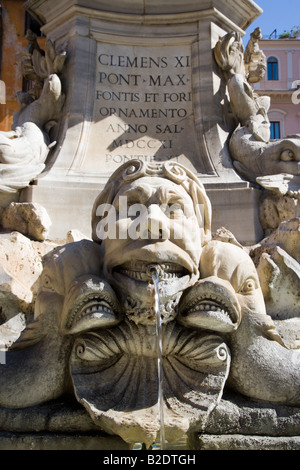 Gargoyles on the obelisk in Piazza della Rotonda Rome Lazio Italy Stock Photo