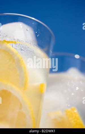 Glasses of lemonade in sunshine Stock Photo