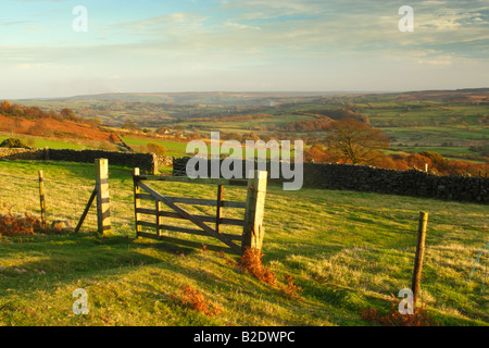 View across the Esk Valley towards Glaisdale Moor in the North York Moors National Park Stock Photo