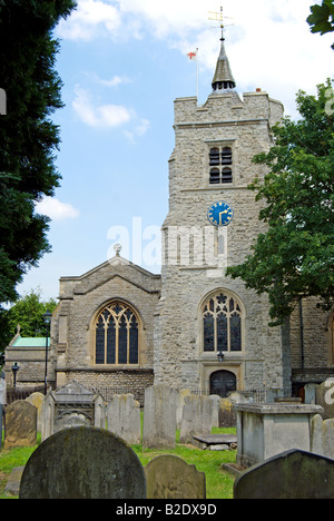 church of st nicholas, chiswick, west london, england, viewed from the west. Stock Photo