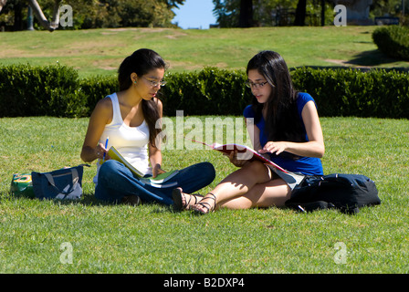 Two students on the nature Stock Photo