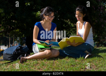 Two students on the nature Stock Photo