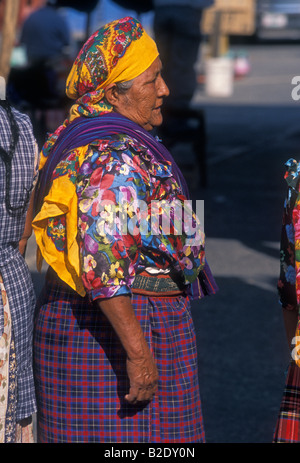 Mexican woman, old woman, mature woman, elderly woman, open-air market, village, Tlacolula de Matamoros, Tlacolula, Oaxaca State, Mexico Stock Photo