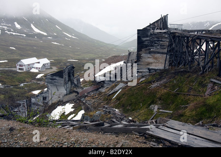 Abandoned Independence mine at Hatcher pass, Alaska, USA Stock Photo