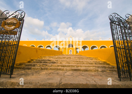 Entrance to the Convent of San Antonio de Padua in Izamal Yucatan Mexico Stock Photo