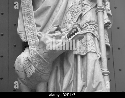 Detail from statue outside Cathedrale Notre Dame de Rouen Stock Photo