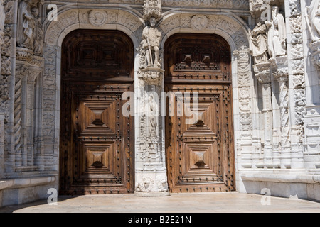 Jeronimos monastery doors in Lisbon, Portugal Stock Photo