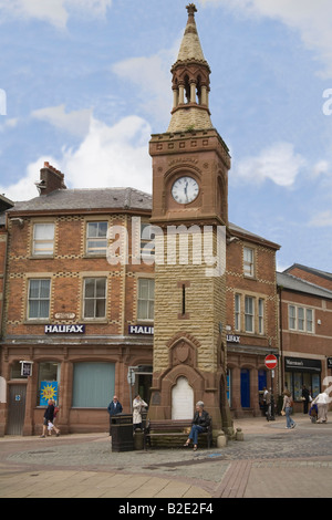 Ormskirk Lancashire England UK July The Clock Tower in the pedestrianised town centre Stock Photo