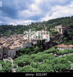 France, Ardeche, Largentiere, overlooking the castle, XVth century ...