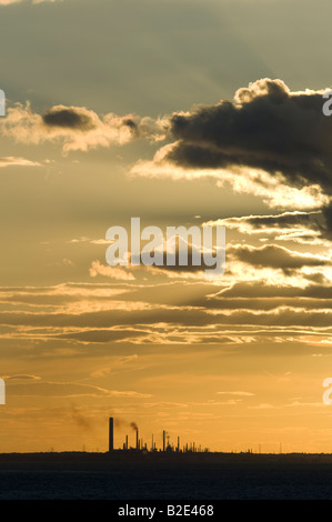 Sunset over Fawley Refinery Southampton Water Hampshire UK Stock Photo