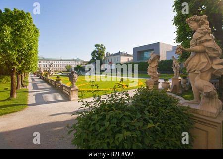 Garden in front of palace Mirabell Gardens Mirabell Palace Salzburg Austria Stock Photo