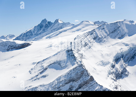 Snowcovered mountain under blue sky, Grossglockner, Hohen Tauern, Tyrol, Austria Stock Photo