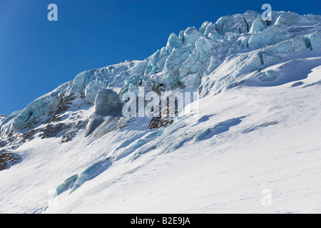 Snowcovered mountain under blue sky, Ochsentalergletscher, Silvretta, Vorarlberg, Austria Stock Photo
