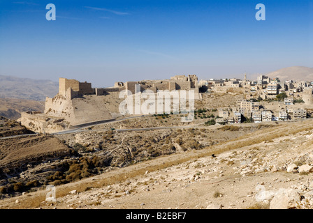 Castle on hill, Karak Castle, Kerak, Jordan Stock Photo