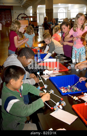 School children on a field trip at The Henry Ford Museum in Dearborn Michigan Stock Photo