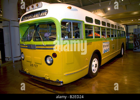 The Rosa Parks bus on display at The Henry Ford Museum in Dearborn Michigan Stock Photo