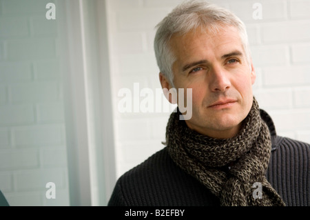 Close-up of a mature man thinking Stock Photo