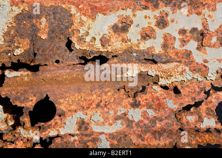 Rusting metal on an old car Stock Photo