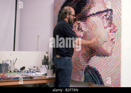 Chuck Close, American photorealist painter. Stock Photo