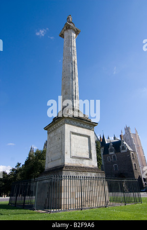 Place du Maréchal Foch, statue of Louis XVI on a column, Nantes, Pays de la Loire, France, Europe Stock Photo