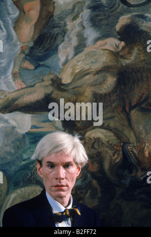 Portrait of Andy Warhol, American pop artist. Stock Photo