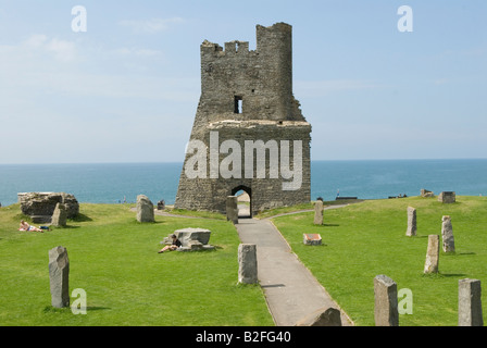 Aberystwyth Castle Ceredigion west coast mid Wales UK HOMER SYKES Stock Photo