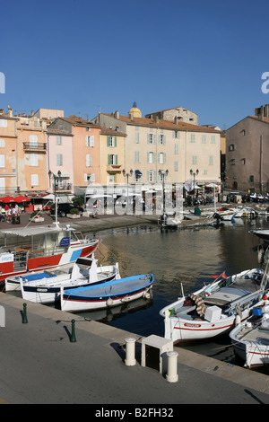 View of St Tropez harbour, France. Stock Photo